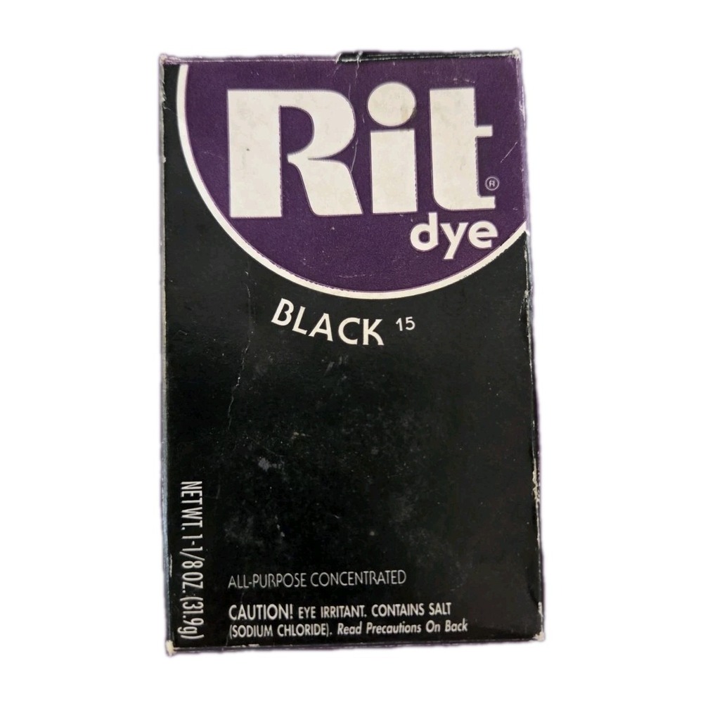 NEW Rit Dye Powder Box ~ Old Formula ~ BLACK 1-1/8 Oz SEALED BAG